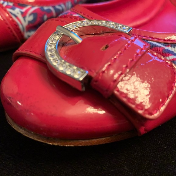 Patent Leather Pink Coach Flats w/Fabric sides.8 - Picture 9 of 9